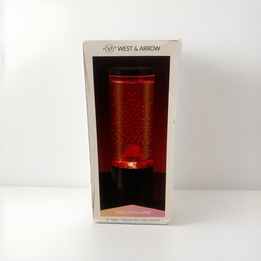 NEW 12" West & Arrow Volcano Lamp Jellyfish Lamp with USB Black